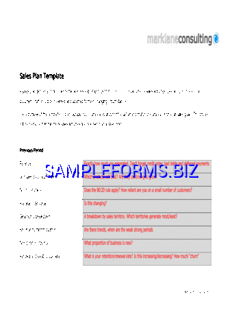 Sales Plan Template 1 pdf free